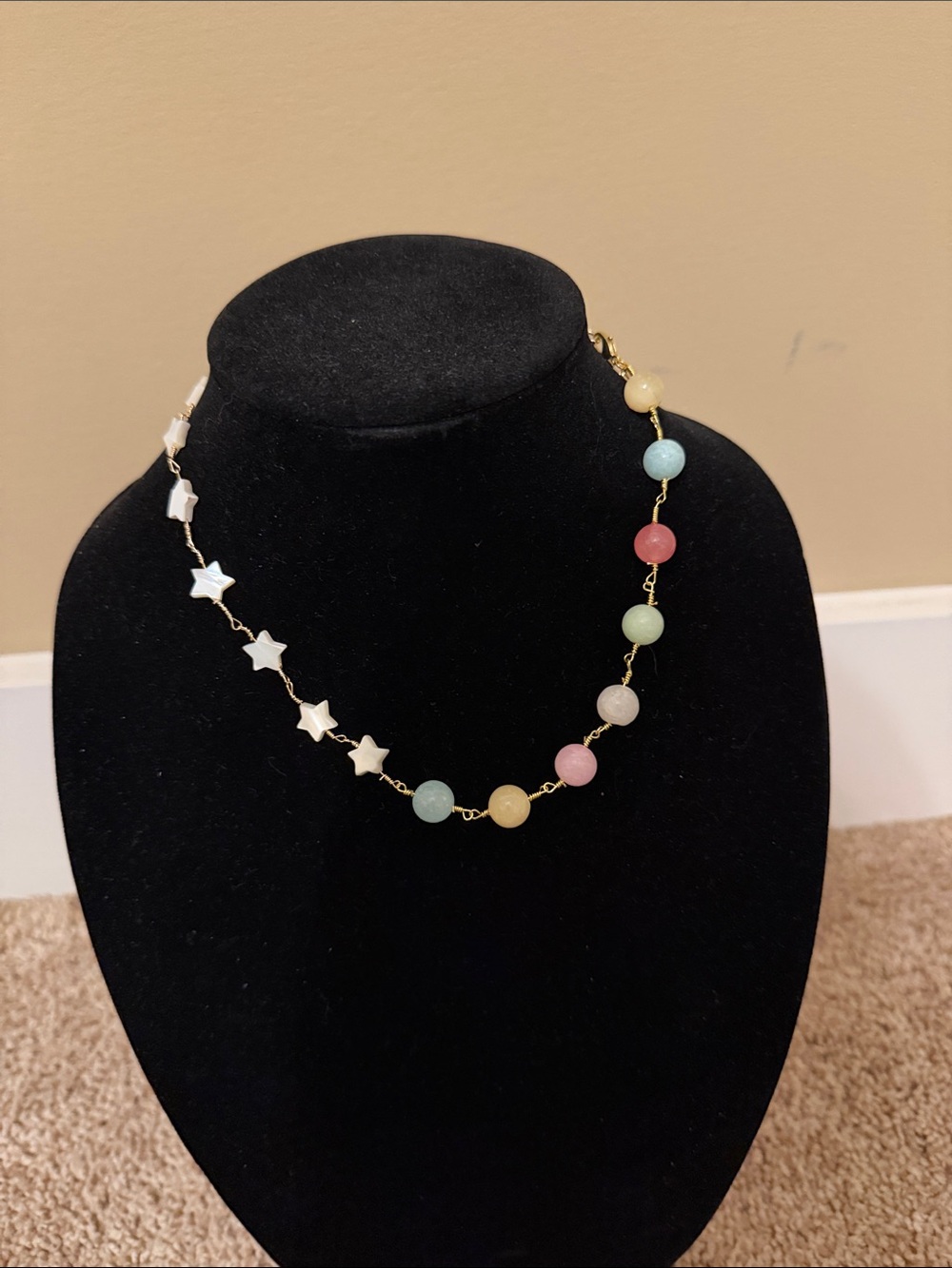 Pastel Bead & Mother-of-Pearl Star Necklace - Women Jewelry